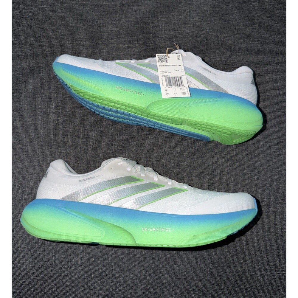 New Mens Size 12.5 - Adidas Supernova Rise 3 White Green Blue
